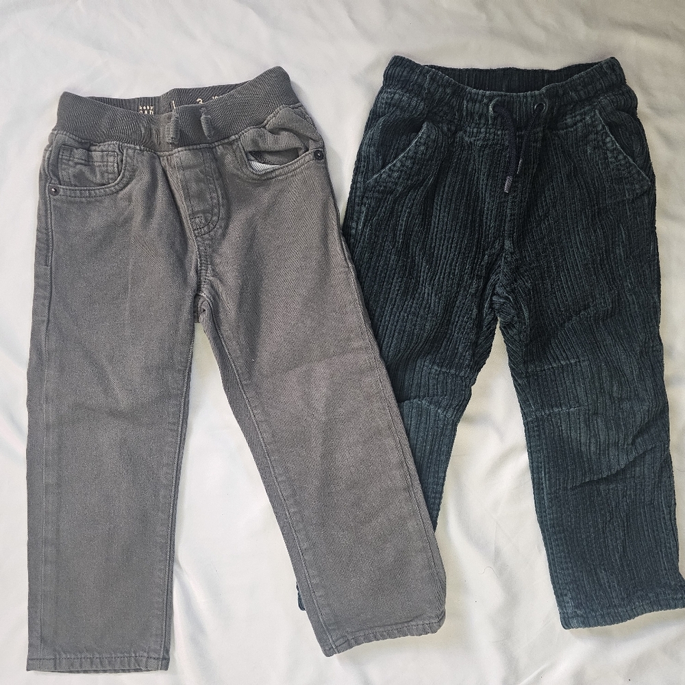 Set Of Two Boys Pants- 1 Cozy Lined, 1 Classic- 3T